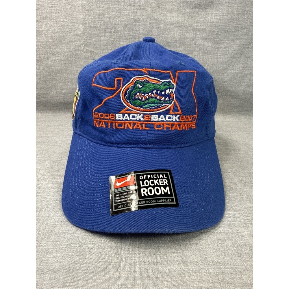Florida Gators Hat Cap Strapback Blue Nike Team 2X Champions Final Four NCAA